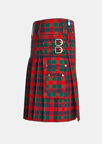 Utility_Mcgowan_tartan_kilt_right_image_with_pleated_design_and_adjustable_buckles_for_men
