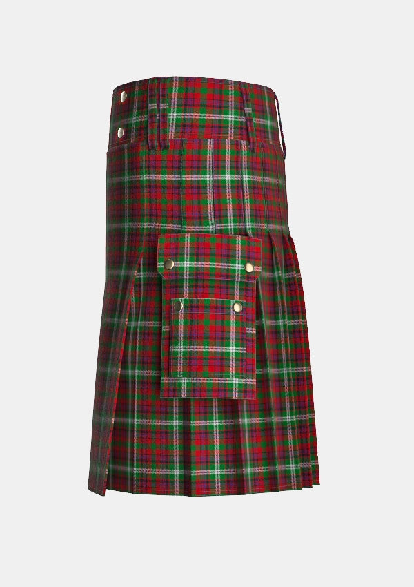 Utility_Mcguire_tartan_6065_kilt_left_image_with_pleated_design_and_adjustable_buckles_for_men