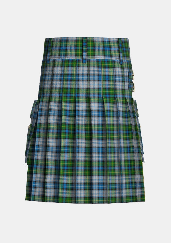 Utility_Mcneil_tartan_1974_kilt_back_image_with_pleated_design_and_adjustable_buckles_for_men