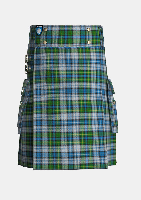 Utility_Mcneil_tartan_1974_kilt_front_image_with_pleated_design_and_adjustable_buckles_for_men