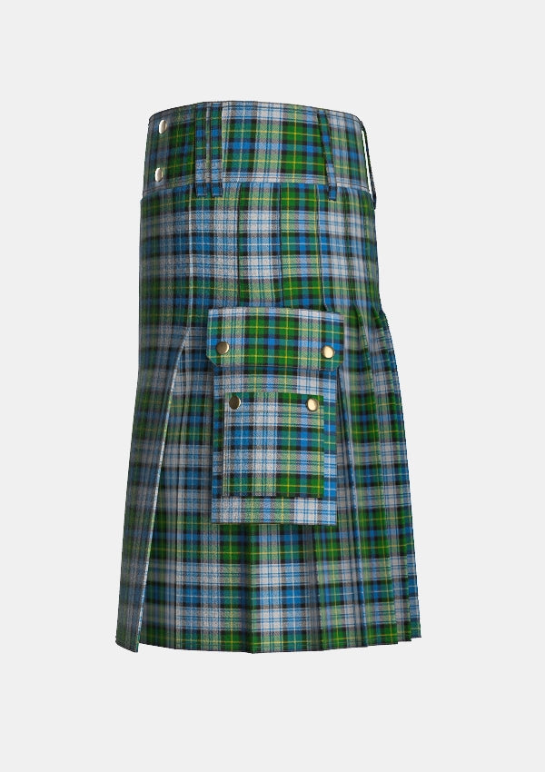 Utility_Mcneil_tartan_1974_kilt_left_image_with_pleated_design_and_adjustable_buckles_for_men