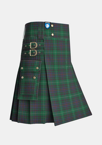 Utility_Meiklejohn_Tartan_3175_kilt_side_image_with_pleated_design_and_adjustable_buckles_for_men