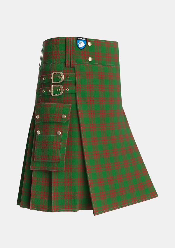 Utility_Menzies_2_Tartan_894_kilt_side_image_with_pleated_design_and_adjustable_buckles_for_men