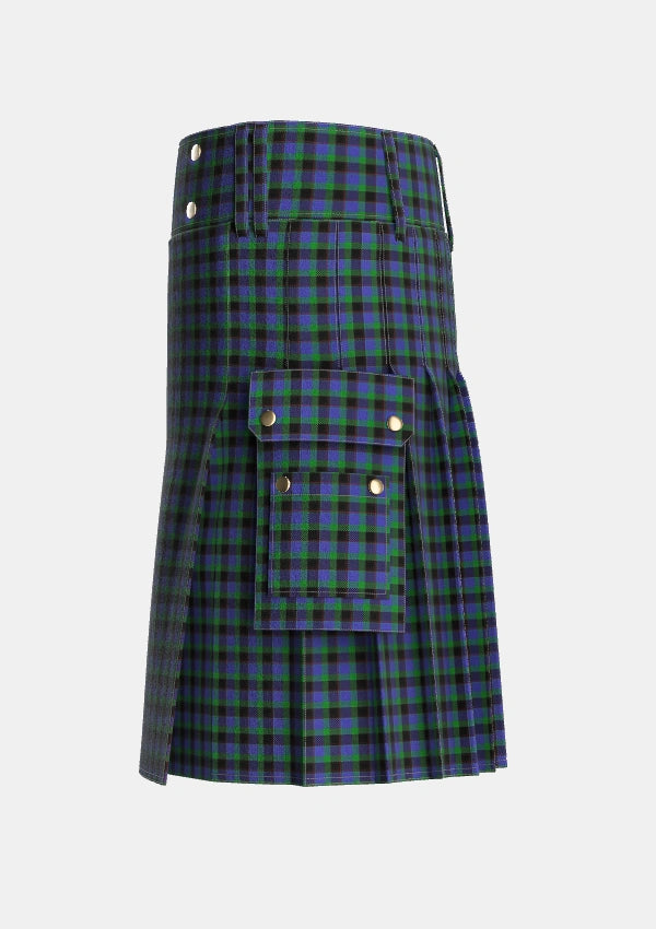 Utility_Meoni_Personal_Tartan_4124_kilt_left_image_with_pleated_design_and_adjustable_buckles_for_men