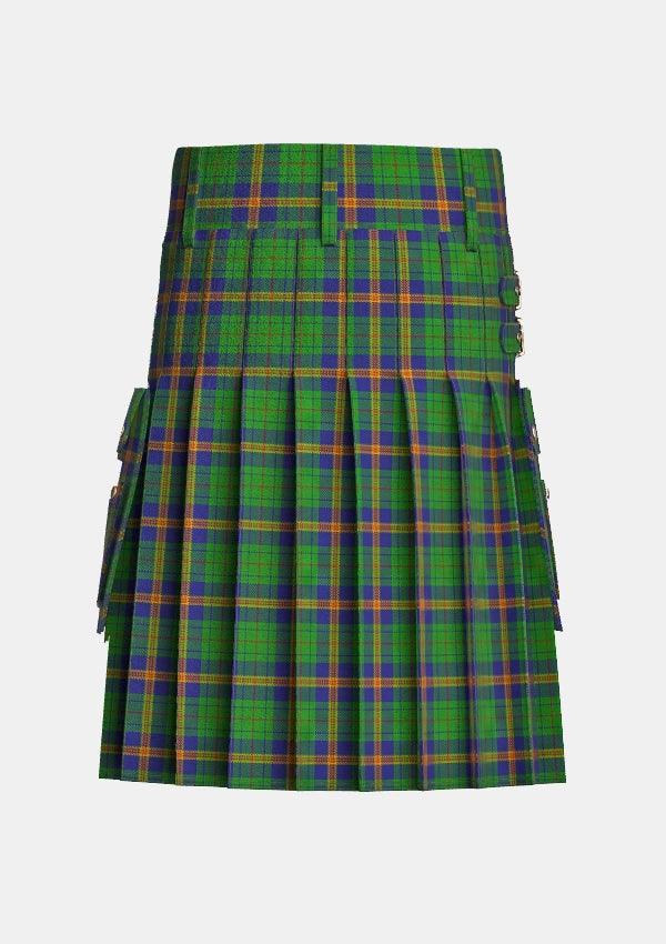 Utility_Mexico_Tartan_kilt_back_image_with_pleated_design_and_adjustable_buckles_for_men