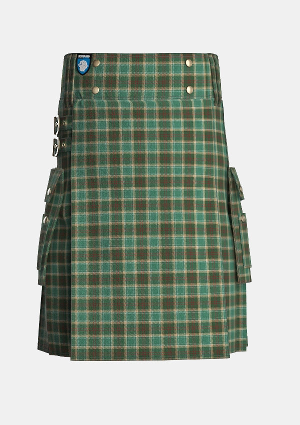 Utility_Michigan_Tartan_kilt_front_image_with_pleated_design_and_adjustable_buckles_for_men