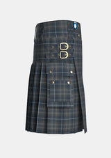 Utility_Midnight_Pride_Tartan_kilt_right_image_with_pleated_design_and_adjustable_buckles_for_men