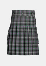 Utility_Midnight_Thistle_Tartan_7499_kilt_back_image_with_pleated_design_and_adjustable_buckles_for_men
