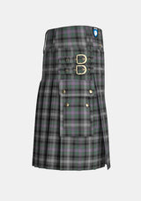 Utility_Midnight_Thistle_Tartan_7499_kilt_right_image_with_pleated_design_and_adjustable_buckles_for_men