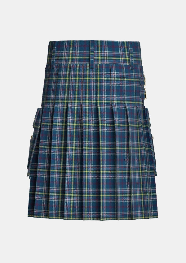 Utility_Millar_Bruce_A_Tartan_13889_kilt_back_image_with_pleated_design_and_adjustable_buckles_for_men
