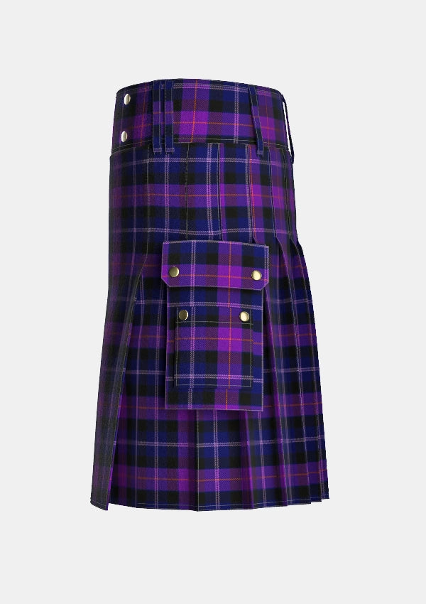 Utility_Millar_Euan_Tartan_15279_kilt_left_image_with_pleated_design_and_adjustable_buckles_for_men