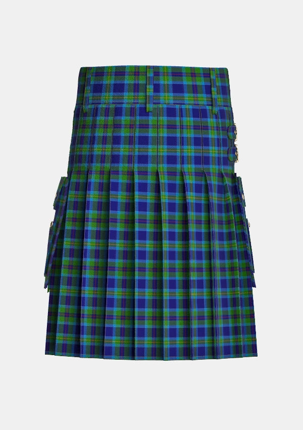 Utility_Miller_tartan_4177_kilt_back_image_with_pleated_design_and_adjustable_buckles_for_men