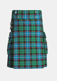 Utility_Mitchell_Tartan_kilt_front_image_with_pleated_design_and_adjustable_buckles_for_men