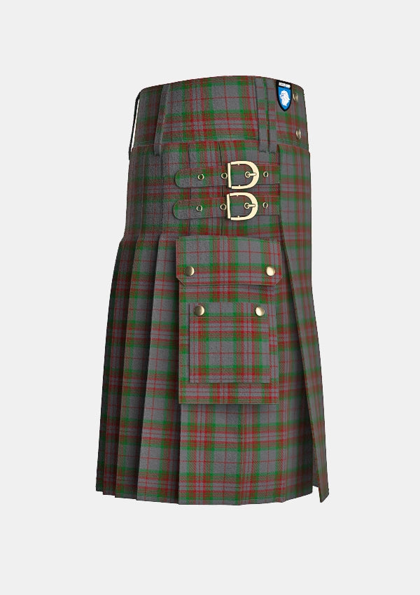 Utility_Modern_Robertson_tartan_2148_kilt_right_image_with_pleated_design_and_adjustable_buckles_for_men