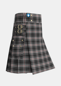 Utility_Moffat_1984_Tartan_1129_kilt_side_image_with_pleated_design_and_adjustable_buckles_for_men