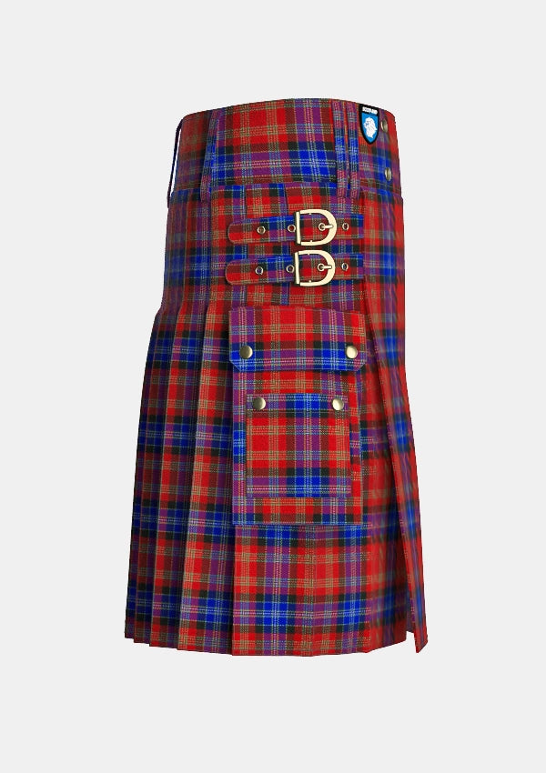 Utility_Moir_Tartan_10326_kilt_right_image_with_pleated_design_and_adjustable_buckles_for_men