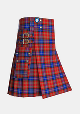 Utility_Moir_Tartan_10326_kilt_side_image_with_pleated_design_and_adjustable_buckles_for_men