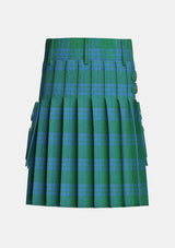Utility_Montgomery_Blue_Ancient_Tartan_kilt_back_image_with_pleated_design_and_adjustable_buckles_for_men