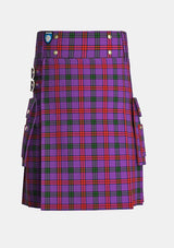 Utility_Montgomery_tartan_1082_kilt_front_image_with_pleated_design_and_adjustable_buckles_for_men