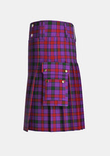 Utility_Montgomery_tartan_1082_kilt_left_image_with_pleated_design_and_adjustable_buckles_for_men
