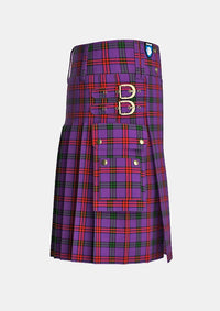 Utility_Montgomery_tartan_1082_kilt_right_image_with_pleated_design_and_adjustable_buckles_for_men
