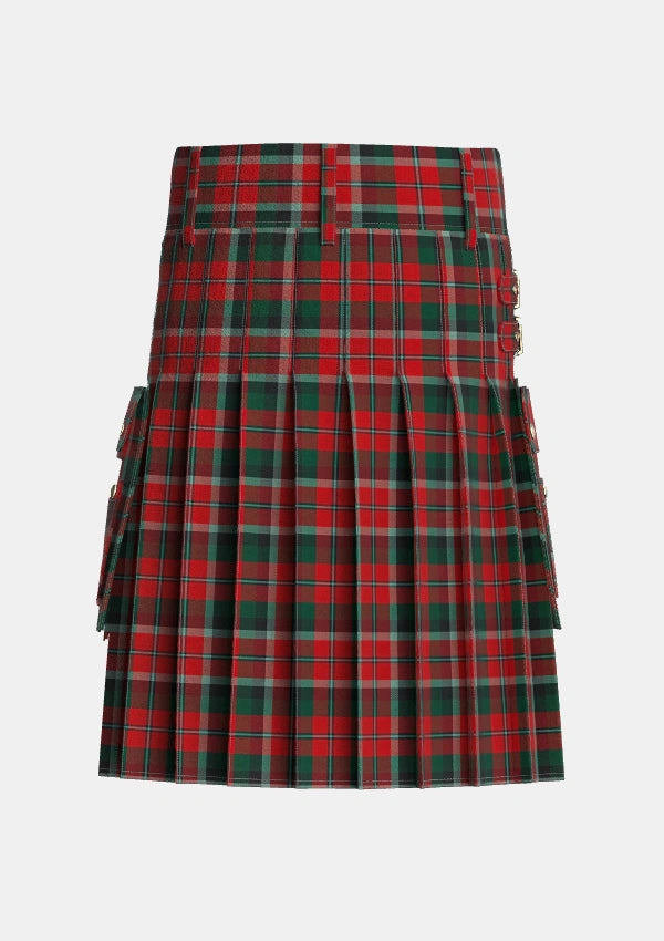 Utility_Montrose_Graham_Tartan_350_kilt_back_image_with_pleated_design_and_adjustable_buckles_for_men