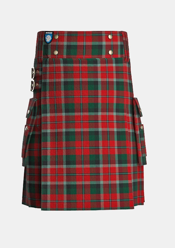 Utility_Montrose_Tartan_350_kilt_front_image_with_pleated_design_and_adjustable_buckles_for_men