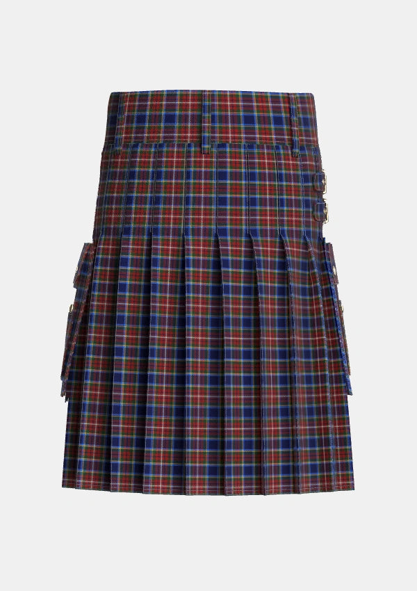 Utility_Moon_Georgia_USA_Tartan_4100_kilt_back_image_with_pleated_design_and_adjustable_buckles_for_men