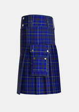 Utility_Moon_Tartan_2744_kilt_left_image_with_pleated_design_and_adjustable_buckles_for_men