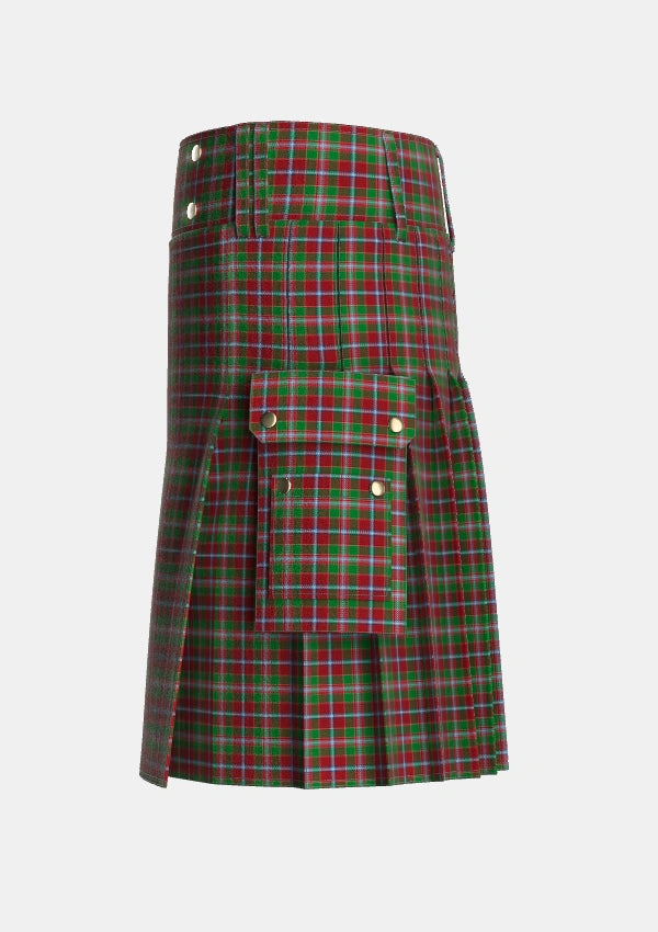 Utility_Moray_of_Abercairny_Tartan_51_kilt_left_image_with_pleated_design_and_adjustable_buckles_for_men