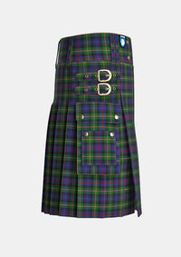 Utility_Morgan_Tartan_kilt_right_image_with_pleated_design_and_adjustable_buckles_for_men