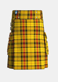 Utility_Morgan_Walsh_Tartan_kilt_front_image_with_pleated_design_and_adjustable_buckles_for_men