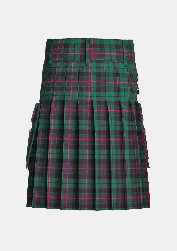 Utility_Morrison_tartan_kilt_back_image_with_pleated_design_and_adjustable_buckles_for_men