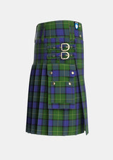 Utility_Muir_Moore_Tartan_345_kilt_right_image_with_pleated_design_and_adjustable_buckles_for_men