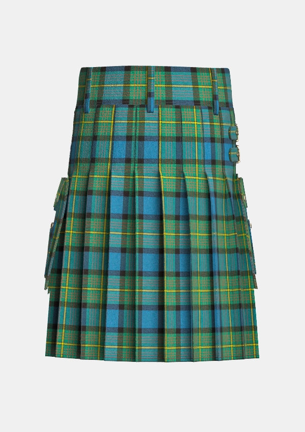 Utility_Muir_tartan_kilt_back_image_with_pleated_design_and_adjustable_buckles_for_men