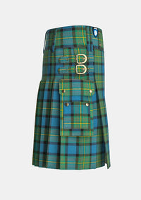 Utility_Muir_tartan_kilt_right_image_with_pleated_design_and_adjustable_buckles_for_men