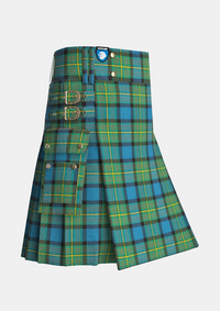 Utility_Muir_tartan_kilt_side_image_with_pleated_design_and_adjustable_buckles_for_men