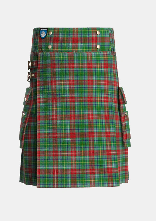 Utility_Muirhead_2_Tartan_3099_kilt_front_image_with_pleated_design_and_adjustable_buckles_for_men