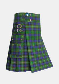Utility_Mulcahy_Tartan_7264_kilt_side_image_with_pleated_design_and_adjustable_buckles_for_men