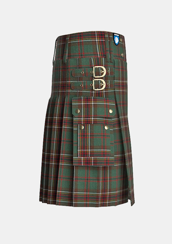 Utility_Murphy_tartan_1303_kilt_right_image_with_pleated_design_and_adjustable_buckles_for_men