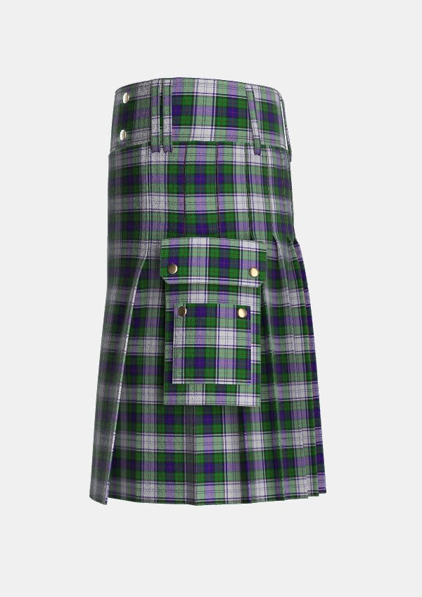 Utility_Murray_of_Atholl_Dress_Tartan_1363_kilt_left_image_with_pleated_design_and_adjustable_buckles_for_men