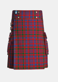 Utility_Murray_of_Tullibardine_Tartan_440_kilt_front_image_with_pleated_design_and_adjustable_buckles_for_men