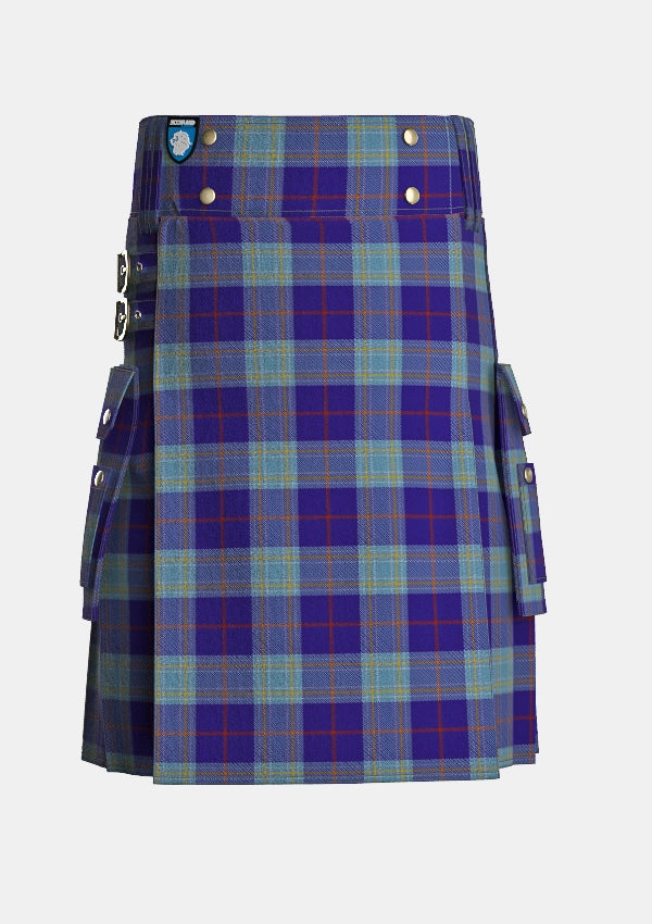 Utility_Musselburgh_Tartan_620_kilt_front_image_with_pleated_design_and_adjustable_buckles_for_men