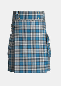 Utility_Napier_tartan_kilt_front_image_with_pleated_design_and_adjustable_buckles_for_men