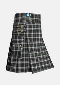 Utility_New_Zealand_Tartan_4215_kilt_side_image_with_pleated_design_and_adjustable_buckles_for_men