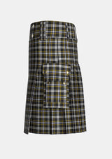 Utility_Newcastle_Tartan_3984_kilt_left_image_with_pleated_design_and_adjustable_buckles_for_men