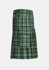 Utility_Nicol_Cameron_Family_Tartan_14802_kilt_left_image_with_pleated_design_and_adjustable_buckles_for_men