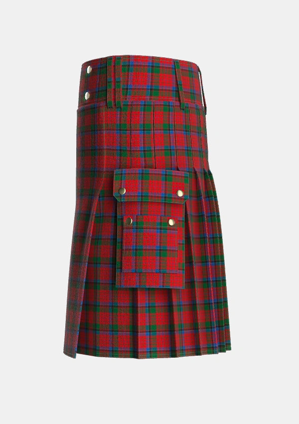 Utility_Nicolson_MacNicol_Tartan_498_kilt_left_image_with_pleated_design_and_adjustable_buckles_for_men