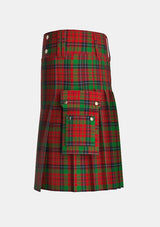 Utility_Nicolson_tartan_1148_kilt_left_image_with_pleated_design_and_adjustable_buckles_for_men