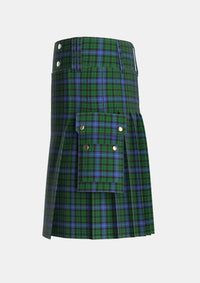 Utility_No157_or_MacIntyre_Tartan_56_kilt_left_image_with_pleated_design_and_adjustable_buckles_for_men